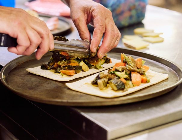 Preparation tarte fine aux légumes